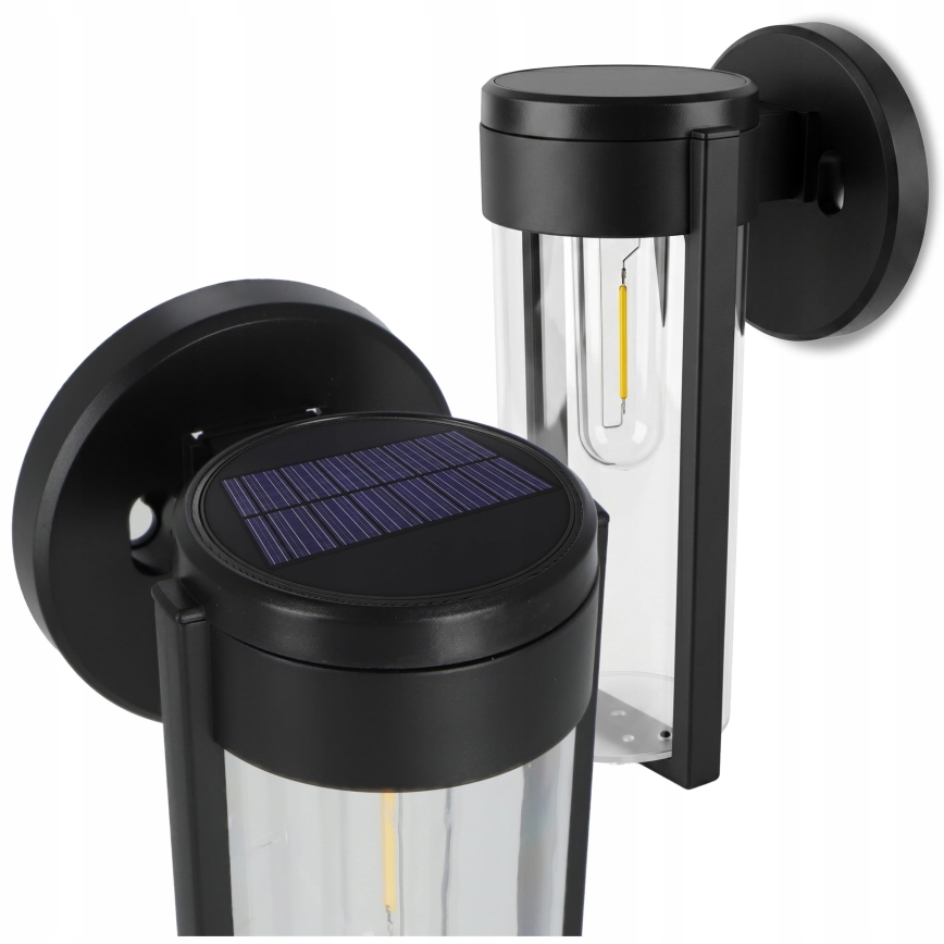 LED Solar-Wandleuchte LED/1W/3,7V 500 mAh IP65 schwarz