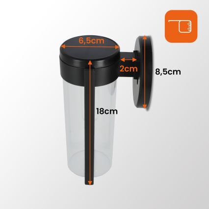 LED Solar-Wandleuchte LED/1W/3,7V 500 mAh IP65 schwarz