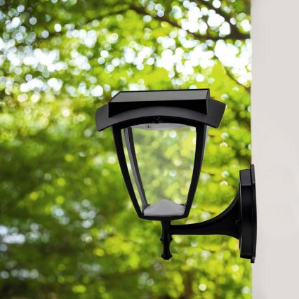 LED-Solar-Wandleuchte LED/2W/3,7V 3000/6000K IP65 2200 mAh schwarz