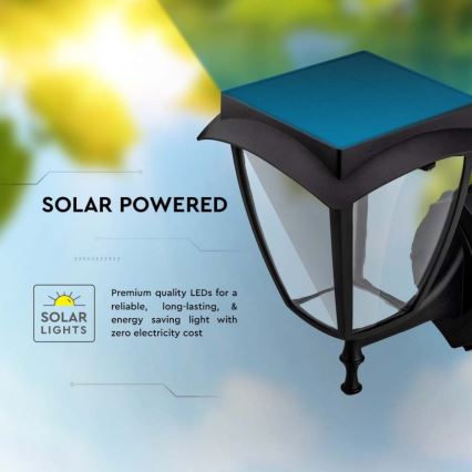 LED-Solar-Wandleuchte LED/2W/3,7V 3000/6000K IP65 2200 mAh schwarz
