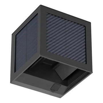 LED-Solar-Wandleuchte mit Sensor, 9 W, 3,7 V, 3000/4000/6000 K, IP65, 2600 mAh, schwarz