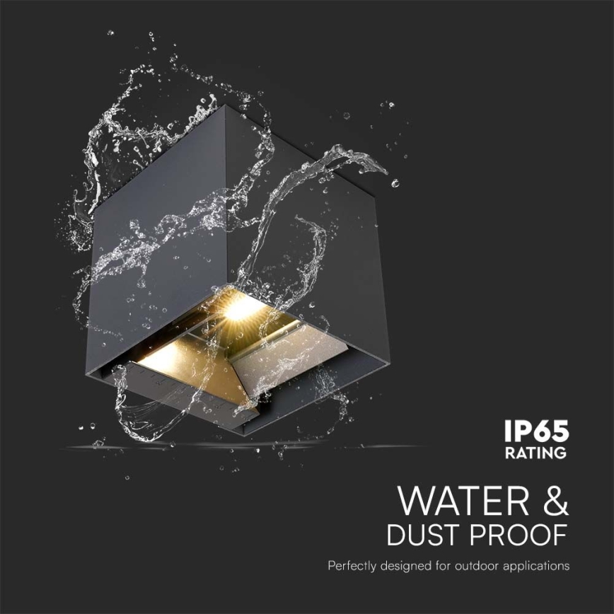 LED-Solar-Wandleuchte mit Sensor LED/9W/5V 3000/4000/5000K IP65 2600 mAh Anthrazit