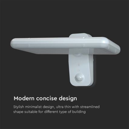 LED Solar-Wandleuchte mit Sensor LED/15W/3,2V 4000K/6000K IP65 6000 mAh Weiß