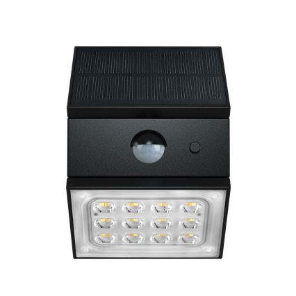 LED-Solar-Wandleuchte mit Sensor LED/2,5W/3,7V 3000/4000/6000K IP65 1200 mAh schwarz