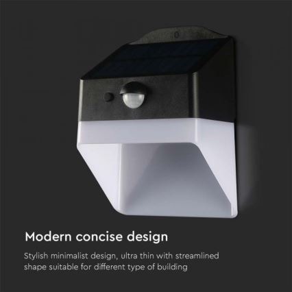LED Solar-Wandleuchte mit Sensor LED/2W/3,7V 4000K IP65 1200 mAh