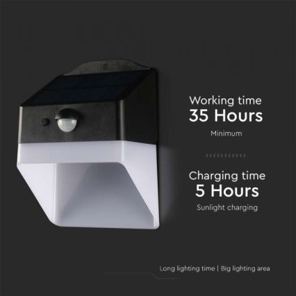 LED Solar-Wandleuchte mit Sensor LED/2W/3,7V 4000K IP65 1200 mAh