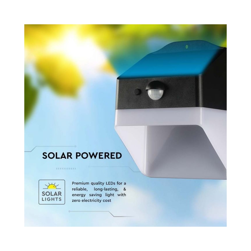 LED Solar-Wandleuchte mit Sensor LED/2W/3,7V 4000K IP65 1200 mAh