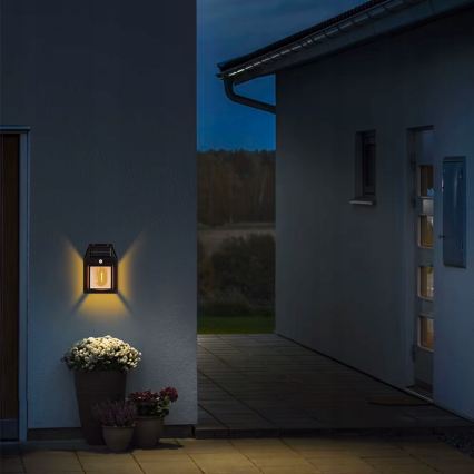 LED-Solar-Wandleuchte mit Sensor LED/3,7V 600 mAh IP44 schwarz