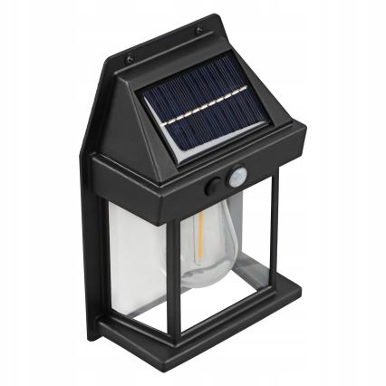 LED-Solar-Wandleuchte mit Sensor LED/3,7V 600 mAh IP44 schwarz