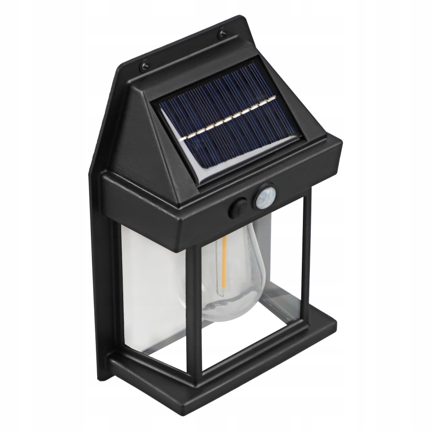 LED-Solar-Wandleuchte mit Sensor LED/3,7V 600 mAh IP44 schwarz