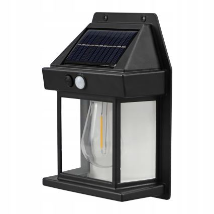 LED-Solar-Wandleuchte mit Sensor LED/3,7V 600 mAh IP44 schwarz