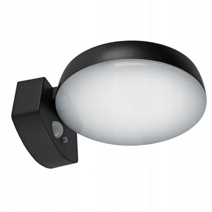 Dimmbare LED-Solar-Wandleuchte mit Sensor LED/3W/3,7V 1800 mAh IP54 schwarz