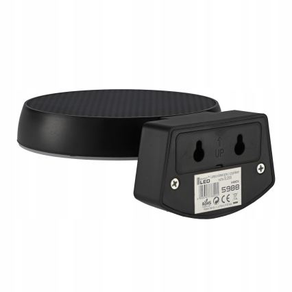 Dimmbare LED-Solar-Wandleuchte mit Sensor LED/3W/3,7V 1800 mAh IP54 schwarz