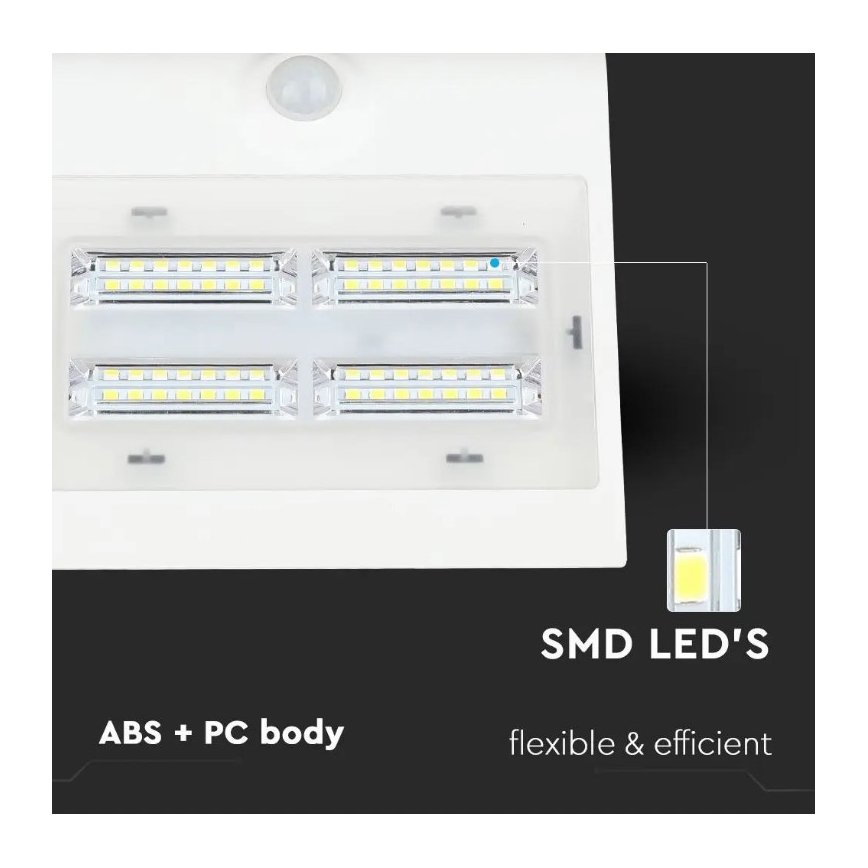 LED Solar-Wandleuchte mit Sensor LED/3W/3,7V 3000/4000K IP65 weiß