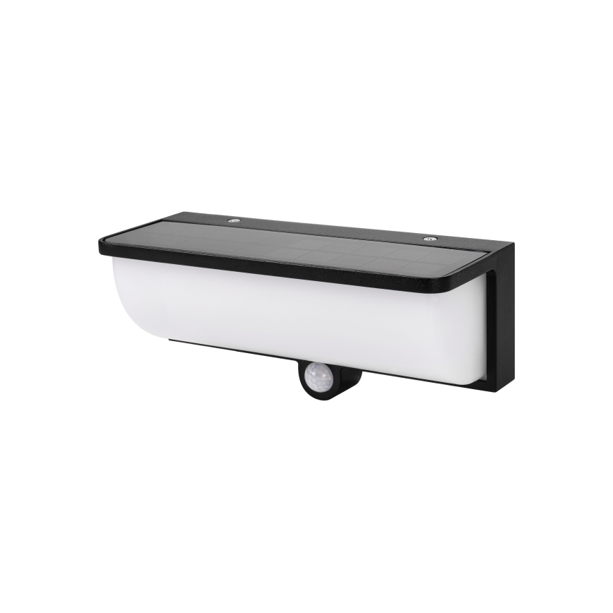 LED-Solar-Wandleuchte mit Bewegungs- und Dämmerungssensor LED/3W/3,7V IP54 1500 mAh schwarz