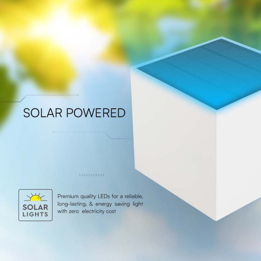 LED Solar-Wandleuchte mit Sensor LED/3W/3,7V IP65 4000K 2600 mAh Weiß