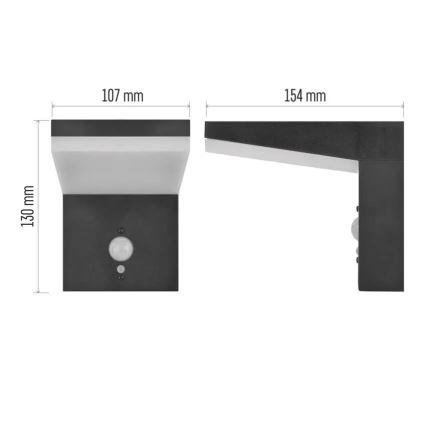 LED Solar-Wandleuchte mit Sensor LED/4,4W/3,7V 2200 mAh IP44