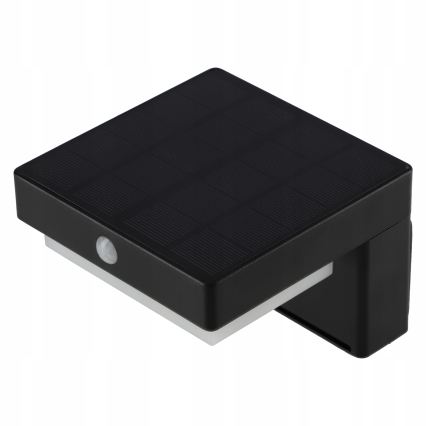 LED Solar-Wandleuchte mit Sensor LED/5W/3,7V 2000 mAh IP44 schwarz