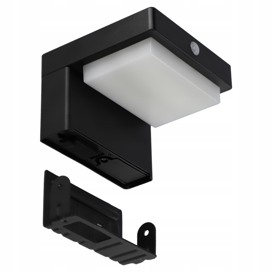LED Solar-Wandleuchte mit Sensor LED/5W/3,7V 2000 mAh IP44 schwarz