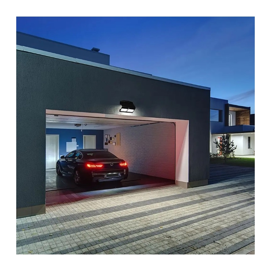 LED Solar-Wandleuchte mit Sensor LED/7W/3,7V 4000K IP65 schwarz