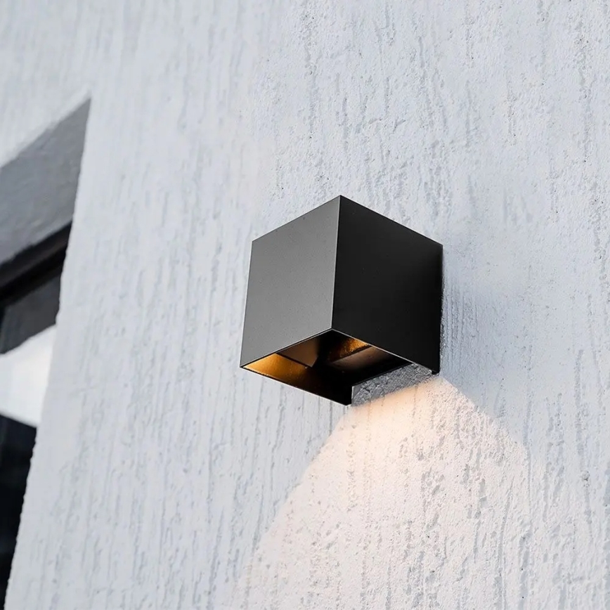 LED Solar-Wandleuchte mit Sensor LED/9W/3,7V 3000/4000/5000K IP65 2600 mAh schwarz