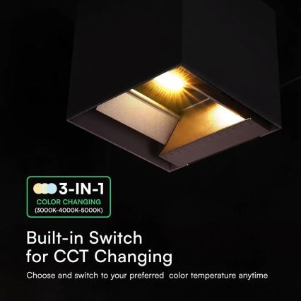 LED Solar-Wandleuchte mit Sensor LED/9W/3,7V 3000/4000/5000K IP65 2600 mAh schwarz