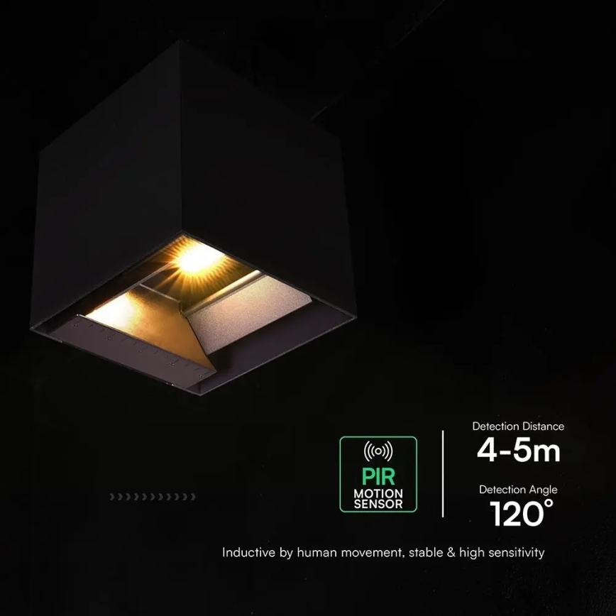 LED Solar-Wandleuchte mit Sensor LED/9W/3,7V 3000/4000/5000K IP65 2600 mAh schwarz