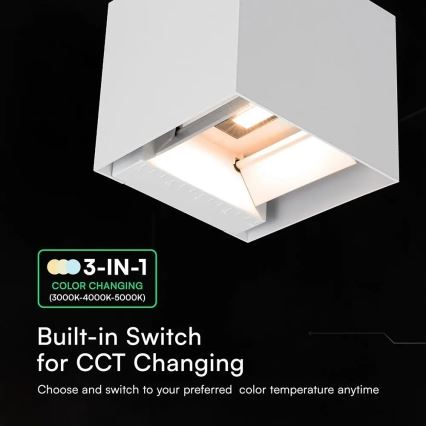 LED-Solar-Wandleuchte mit Sensor LED/9W/3,7V 3000/4000/5000K IP65 2600 mAh weiß