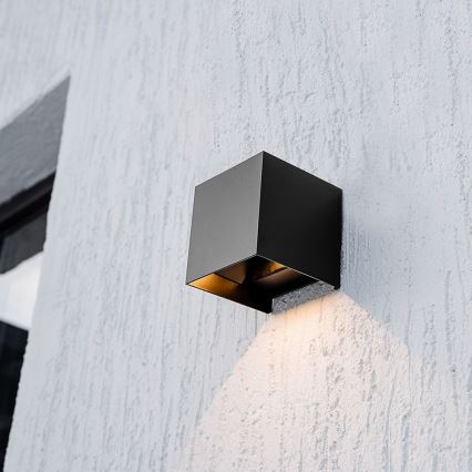 LED Solar-Wandleuchte mit Sensor LED/9W/3,7V 3000/4000/5000K 2600 mAh IP65 Schwarz