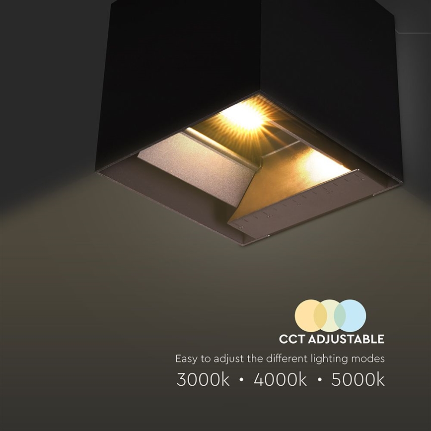 LED Solar-Wandleuchte mit Sensor LED/9W/3,7V 3000/4000/5000K 2600 mAh IP65 Schwarz