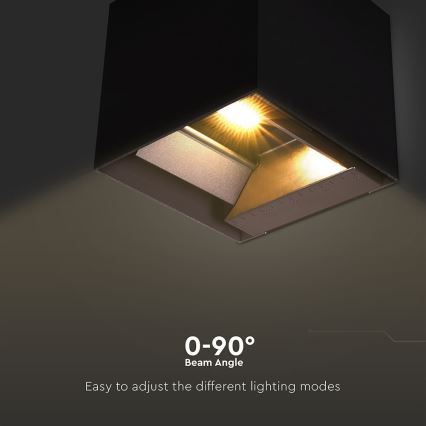 LED Solar-Wandleuchte mit Sensor LED/9W/3,7V 3000/4000/5000K 2600 mAh IP65 Schwarz