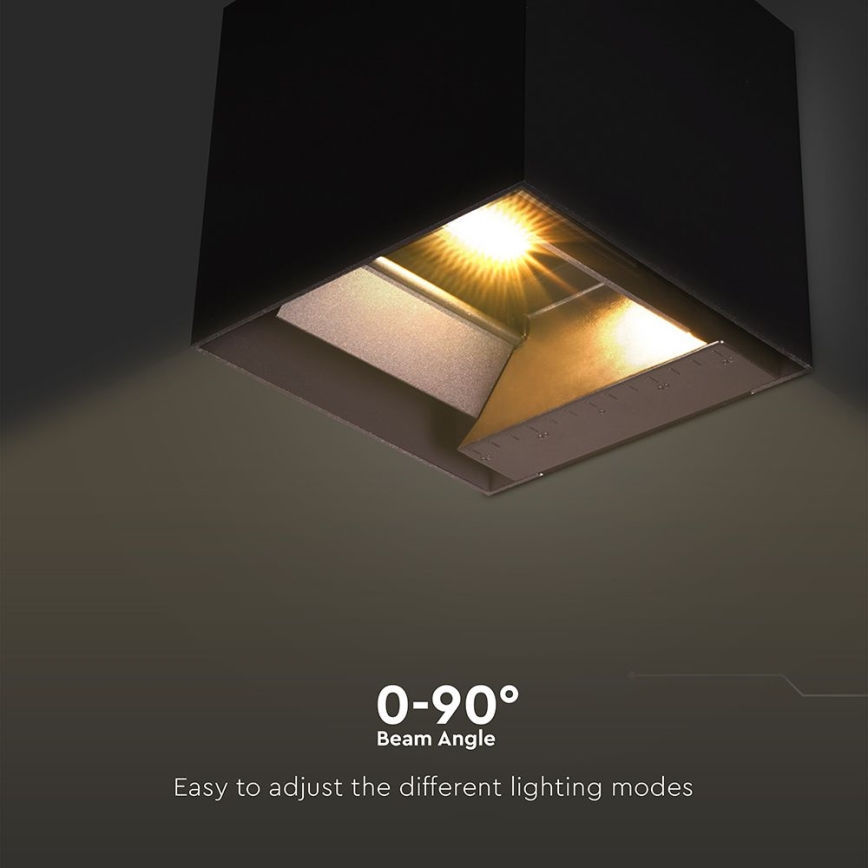 LED Solar-Wandleuchte mit Sensor LED/9W/3,7V 3000/4000/5000K 2600 mAh IP65 Schwarz