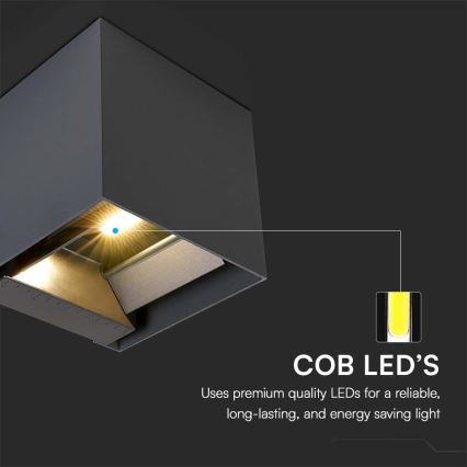 LED Solar-Wandleuchte mit Sensor LED/9W/3,7V 3000/4000/5000K 2600 mAh IP65 Schwarz