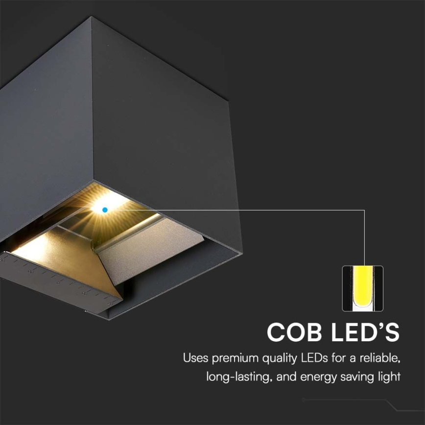 LED Solar-Wandleuchte mit Sensor LED/9W/3,7V 3000/4000/5000K 2600 mAh IP65 Schwarz