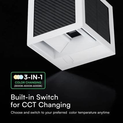 LED-Solar-Wandleuchte mit Sensor LED/9W/3,7V 3000/4000/6000K IP65 2600 mAh weiß