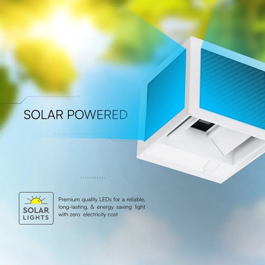 LED-Solar-Wandleuchte mit Sensor LED/9W/3,7V 3000/4000/6000K IP65 2600 mAh weiß