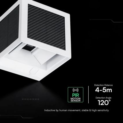 LED-Solar-Wandleuchte mit Sensor LED/9W/3,7V 3000/4000/6000K IP65 2600 mAh weiß