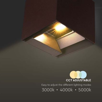 LED Solar-Wandleuchte mit Sensor LED/9W/3,7V 3000/4000/5000K 2600 mAh IP65 Braun