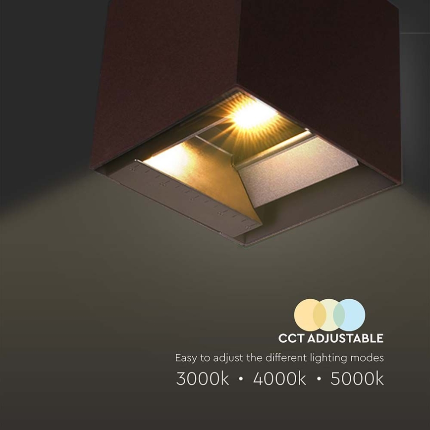 LED Solar-Wandleuchte mit Sensor LED/9W/3,7V 3000/4000/5000K 2600 mAh IP65 Braun