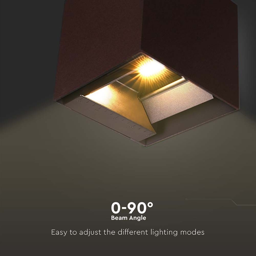 LED Solar-Wandleuchte mit Sensor LED/9W/3,7V 3000/4000/5000K 2600 mAh IP65 Braun