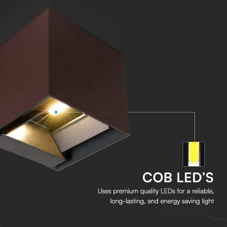 LED Solar-Wandleuchte mit Sensor LED/9W/3,7V 3000/4000/5000K 2600 mAh IP65 Braun