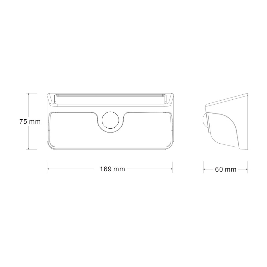 LED-Solar-Wandleuchte mit Sensor LINK LED/5W/3,7V 2000 mAh IP65 schwarz