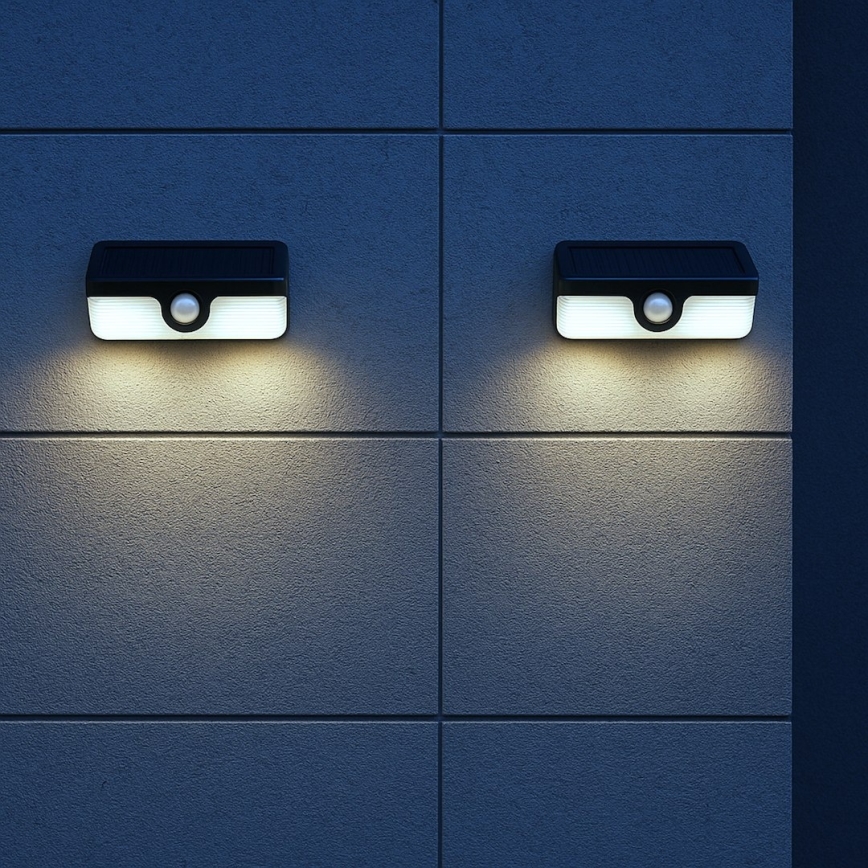 LED-Solar-Wandleuchte mit Sensor LINK LED/5W/3,7V IP65 schwarz