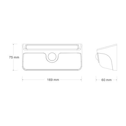 LED-Solar-Wandleuchte mit Sensor LINK LED/5W/3,7V IP65 schwarz