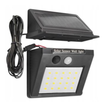 LED Solar-Wandleuchte mit Sensor und externem Panel LED/0,55W/3,7V 1200 mAh IP65