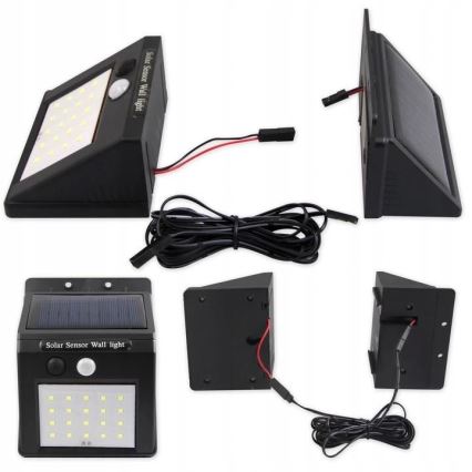 LED-Solar-Wandleuchte mit Sensor und externem Solarpanel LED/0,55W/3,7V 1200 mAh IP44