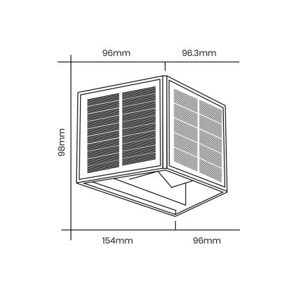 LED-Solar-Wandleuchte WINGS LED/2W/3,2V 3000K IP54 schwarz