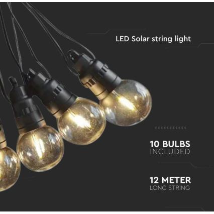 LED-Solarkette 10xLED/0,5/4,5V 12 m 3000K IP44 + Fernbedienung