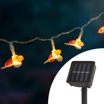 LED-Solarkette mit einem Sensor 20xLED 2,3m IP44 warmweiß