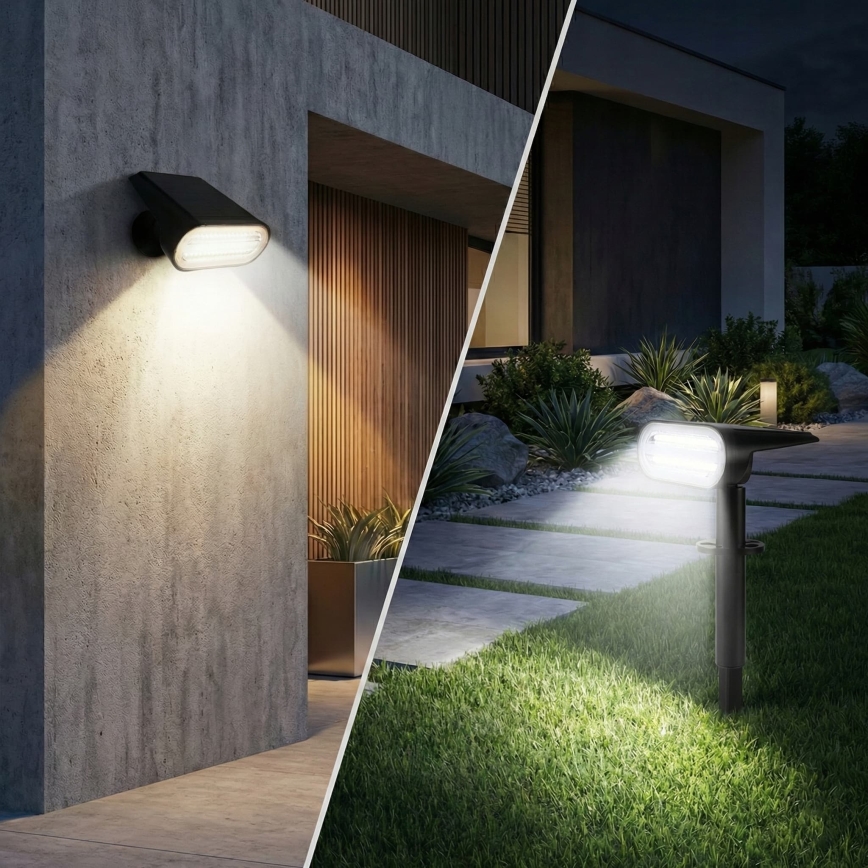 LED Solarlampe 2-in-1 LED/3,7V 1200 mAh IP54 schwarz